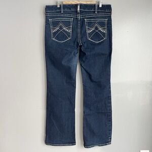 Ariat Real Denim Women's Bootcut Jeans Dark Wash Embroidered Pockets 34 L